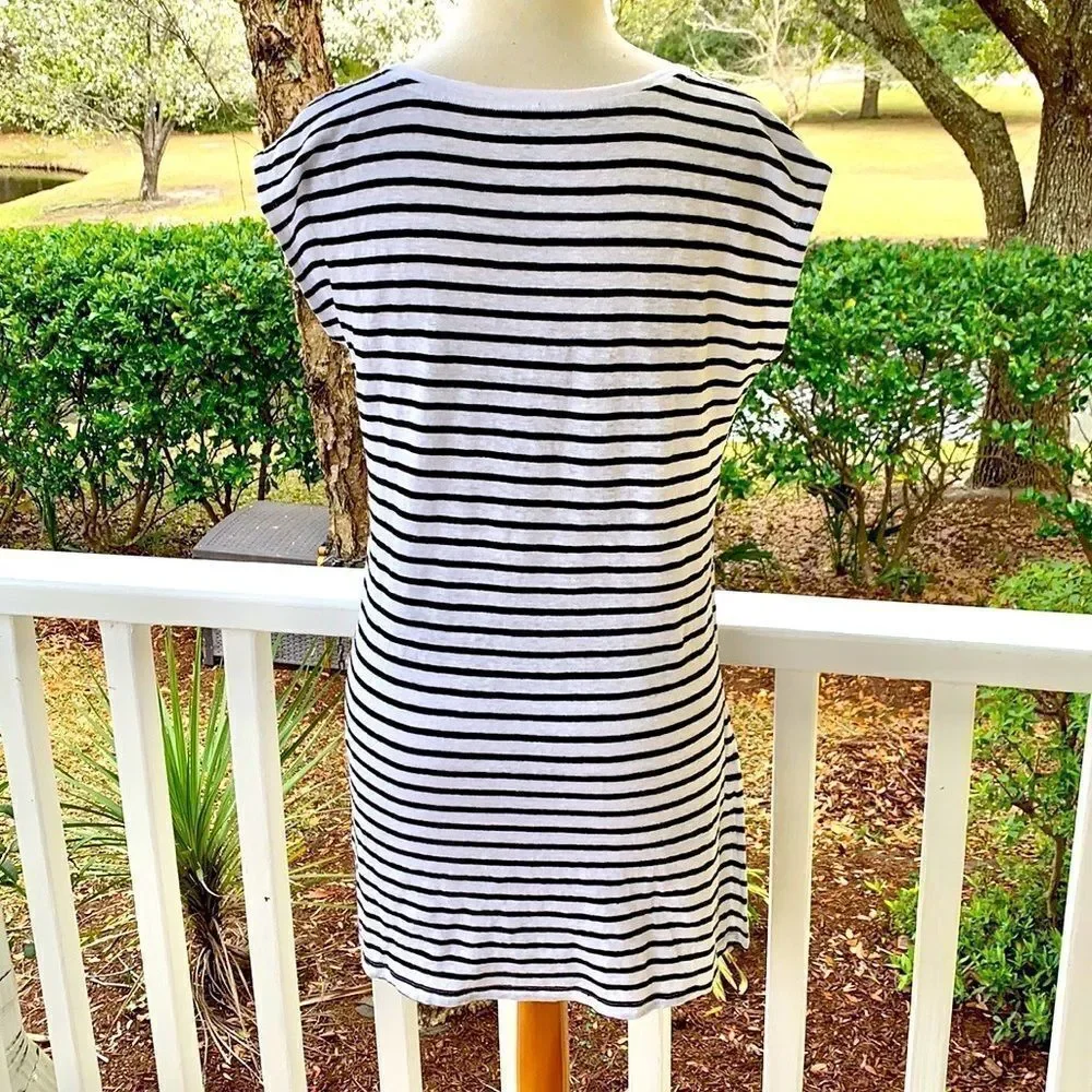 Eileen Fisher Striped Vented Linen Tunic